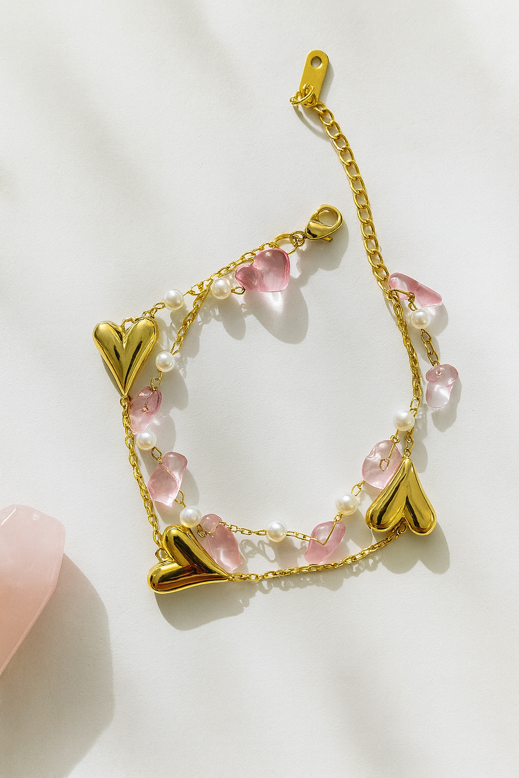 Heart and beads bracelet jewellerylovers