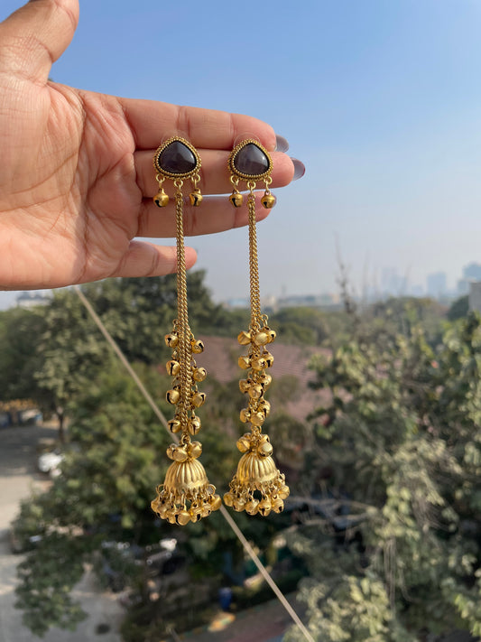 Mini stone kashmiri jhumka jewellerylovers