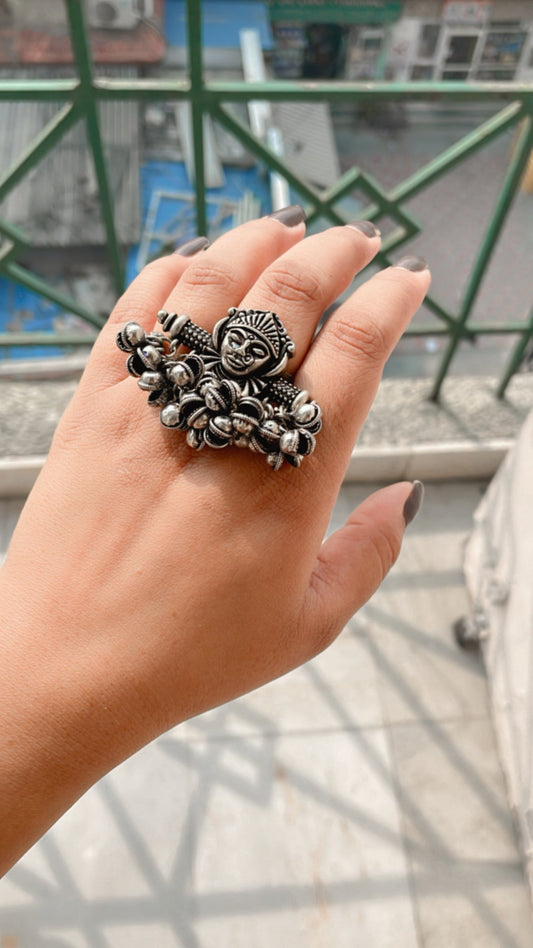 Shop mata ghungru oxidised ring at Jewellery Lovers. Anti-tarnish, trendy & perfect for daily or festive wear. Free shipping available. jewellerylovers