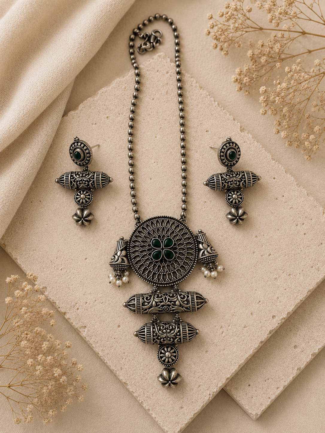 Pendent necklace with earrings jewellerylovers