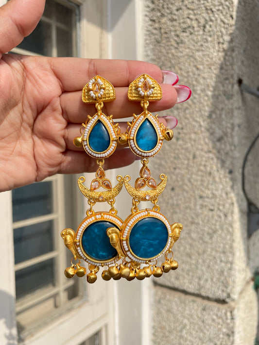 Long kashmiri ghungroo jhumka