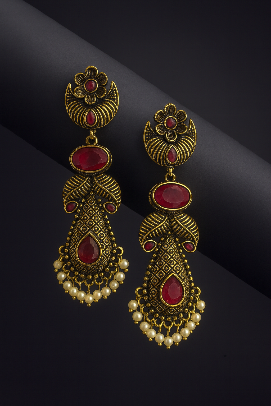 Leafy long jhumka