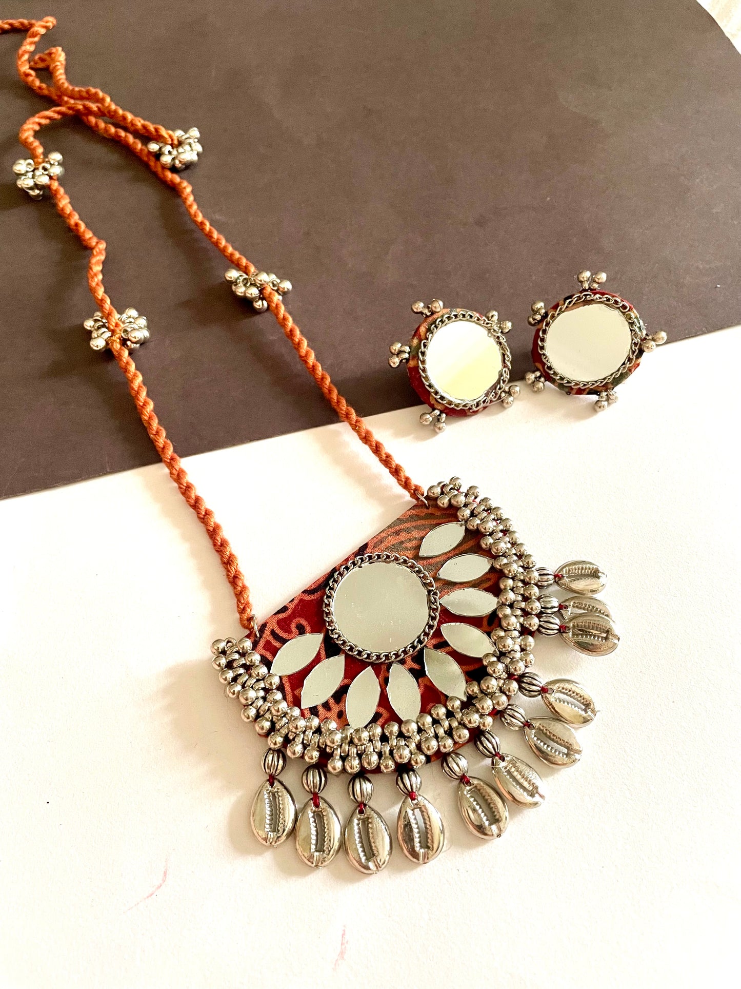 Flowerlong pendent with earrings jewellerylovers