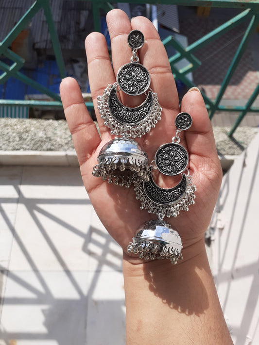 Silver double layer chaandbali