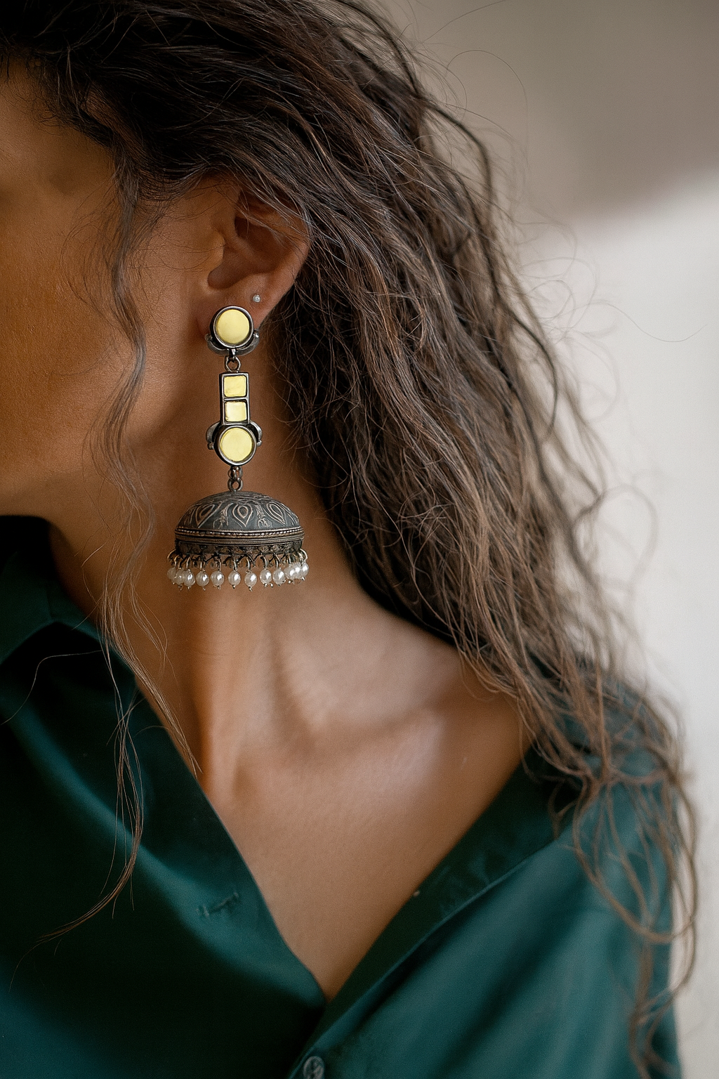 Mirror jhumka jewellerylovers