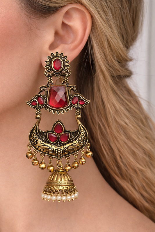 Kashmiri long ghungroo earrings jewellerylovers
