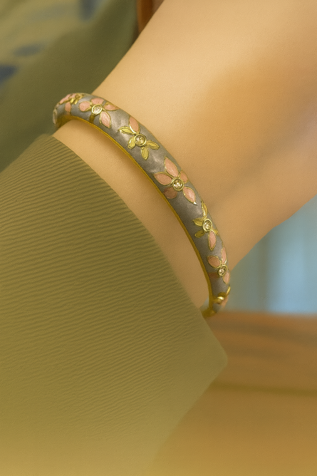 Flowery enamel bangle jewellerylovers
