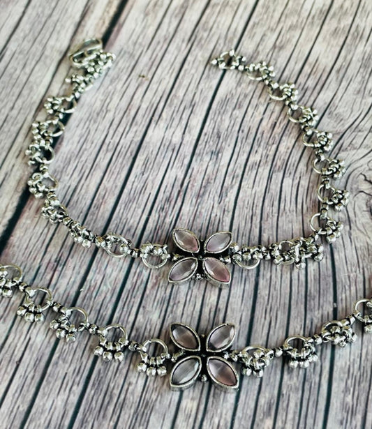 Flower petal anklets