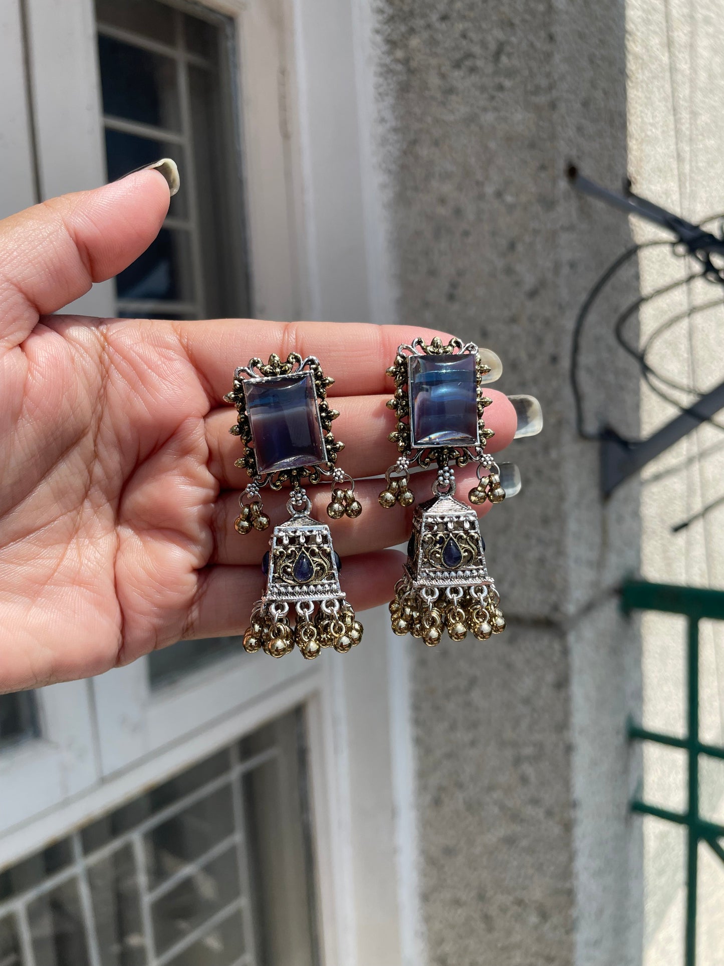 Clear glass jhumka jewellerylovers