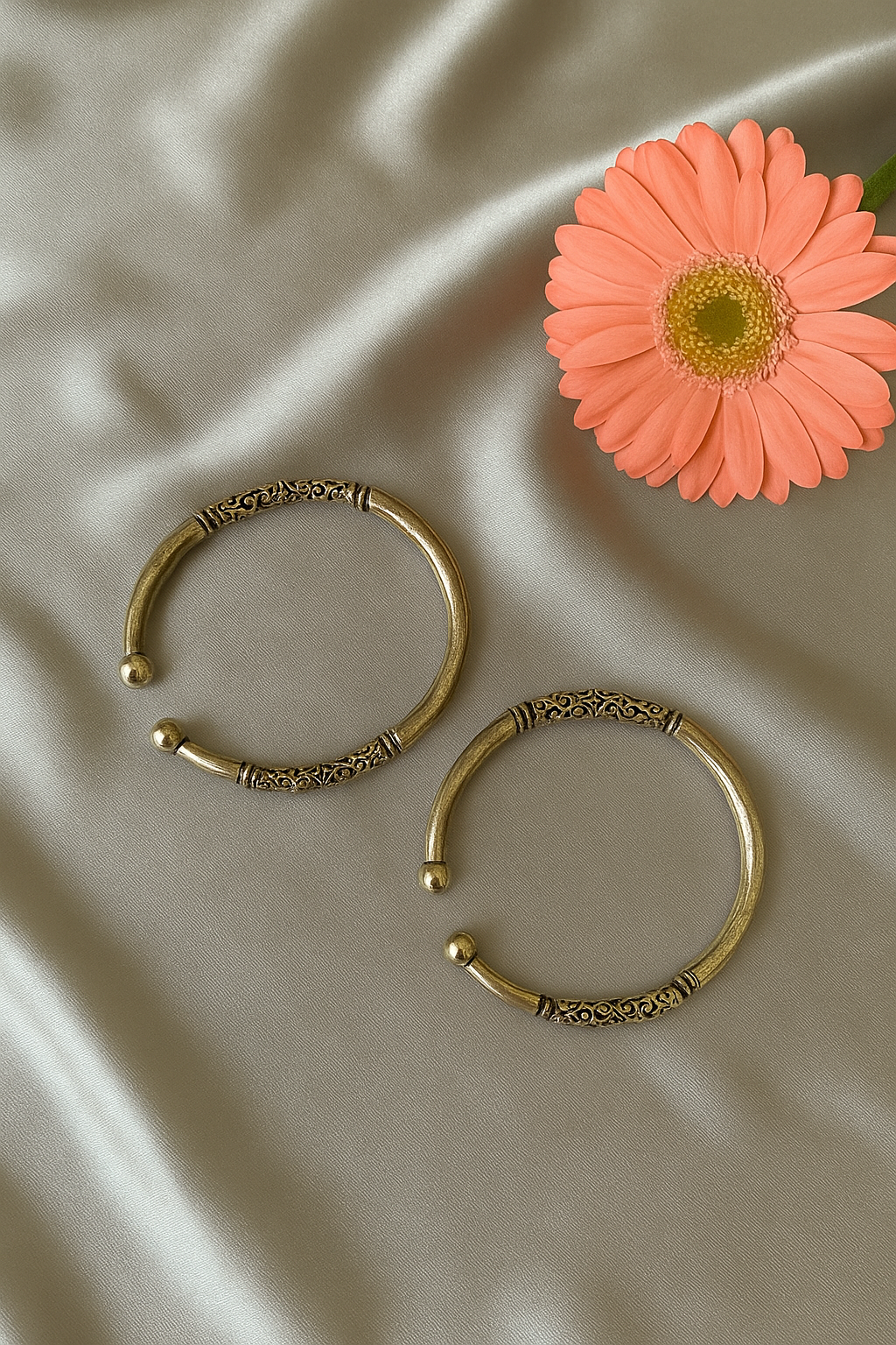 Shop oxidized silver cuff bangles - adjustable antique tribal design (pair) at Jewellery Lovers. Anti-tarnish, trendy & perfect for daily or festive wear. Free jewellerylovers