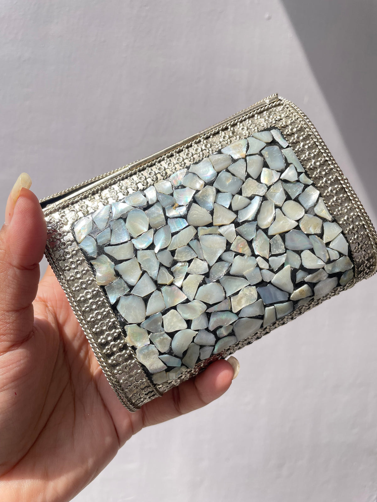 Stone work heavy Brass Mobile Sling bag (Medium size) jewellerylovers