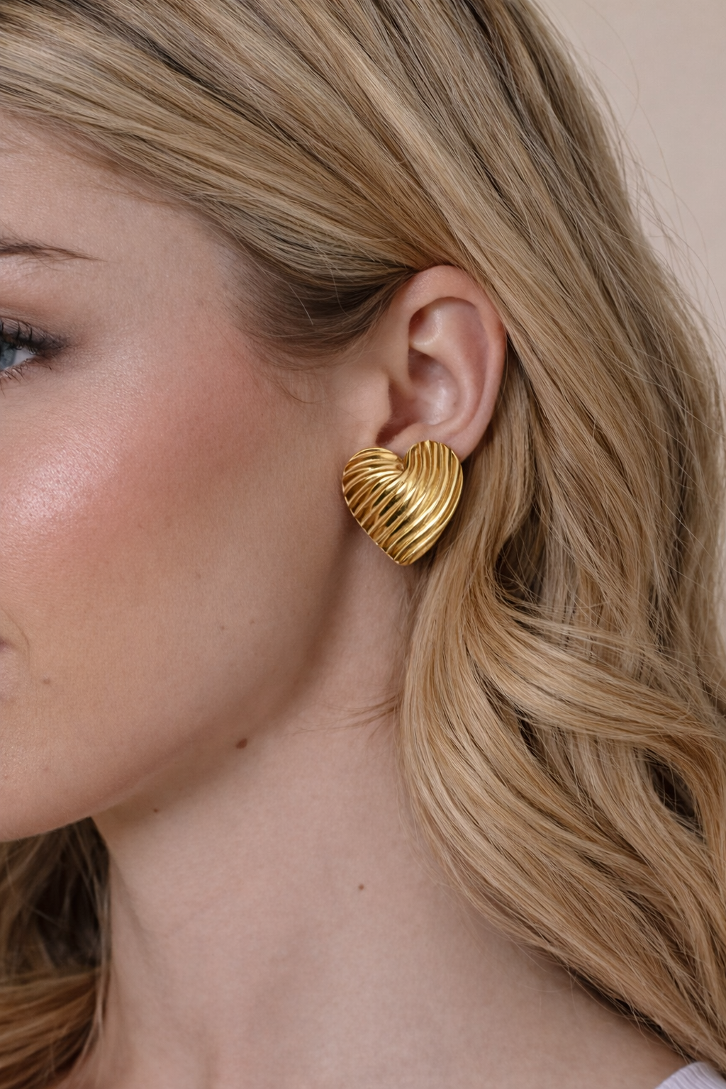 Heart big size studs jewellerylovers