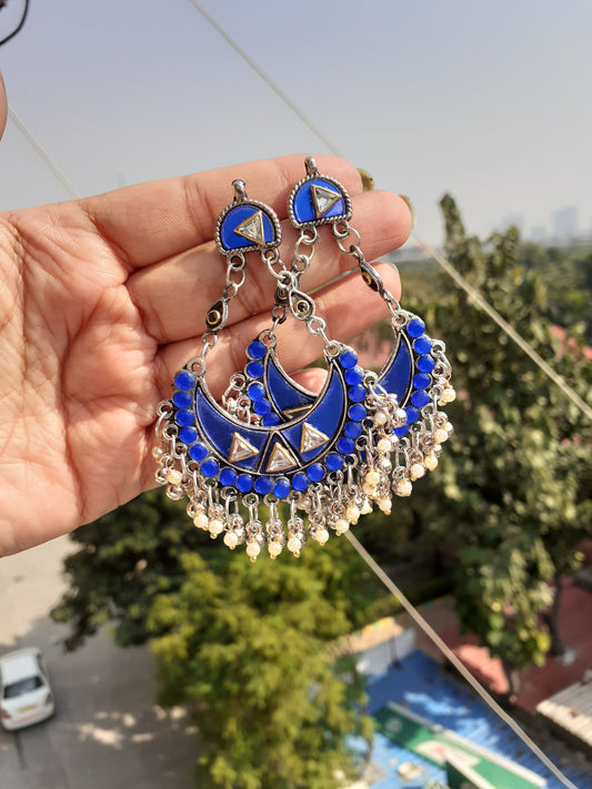 Blue beaded earrings