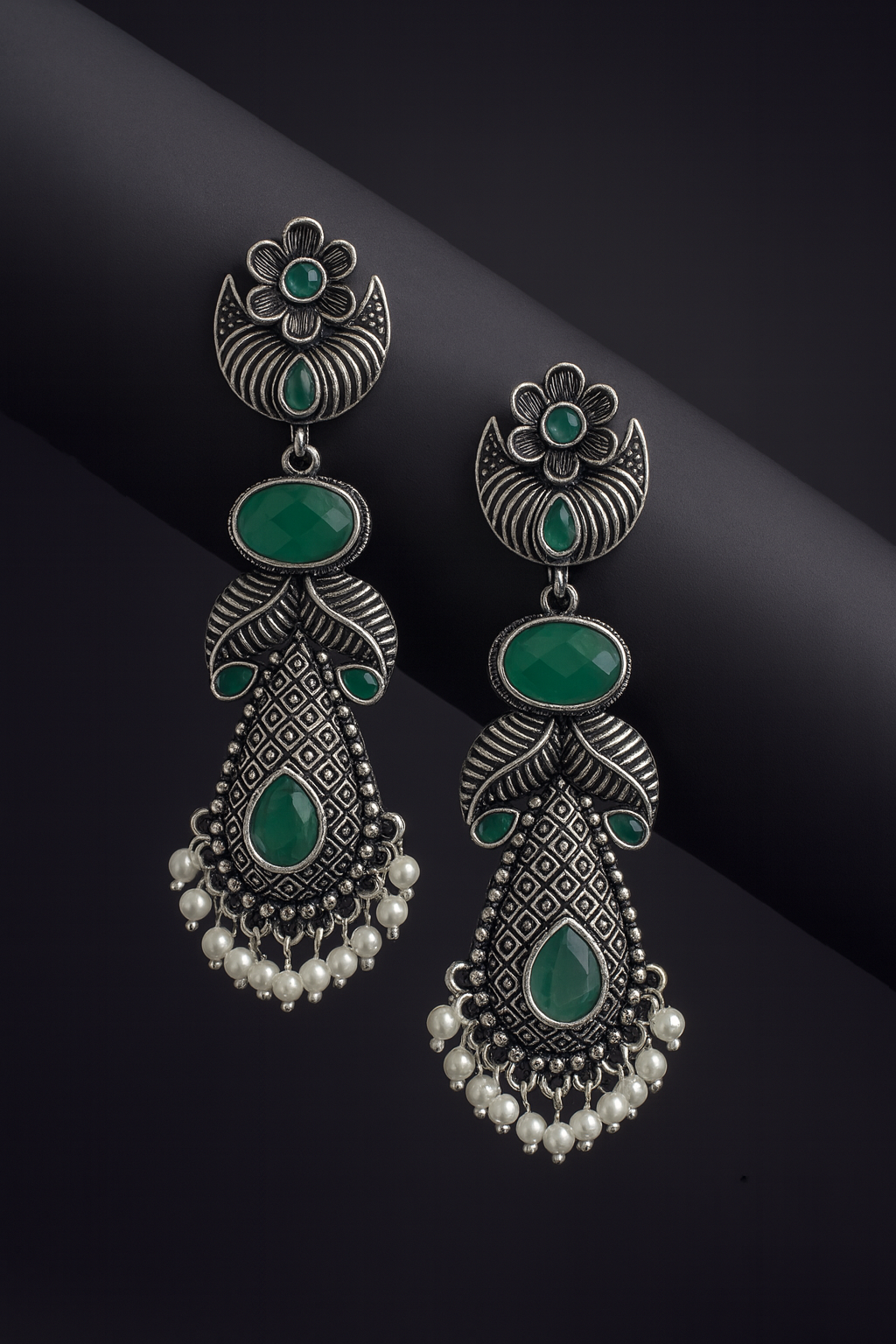 Leafy long jhumka