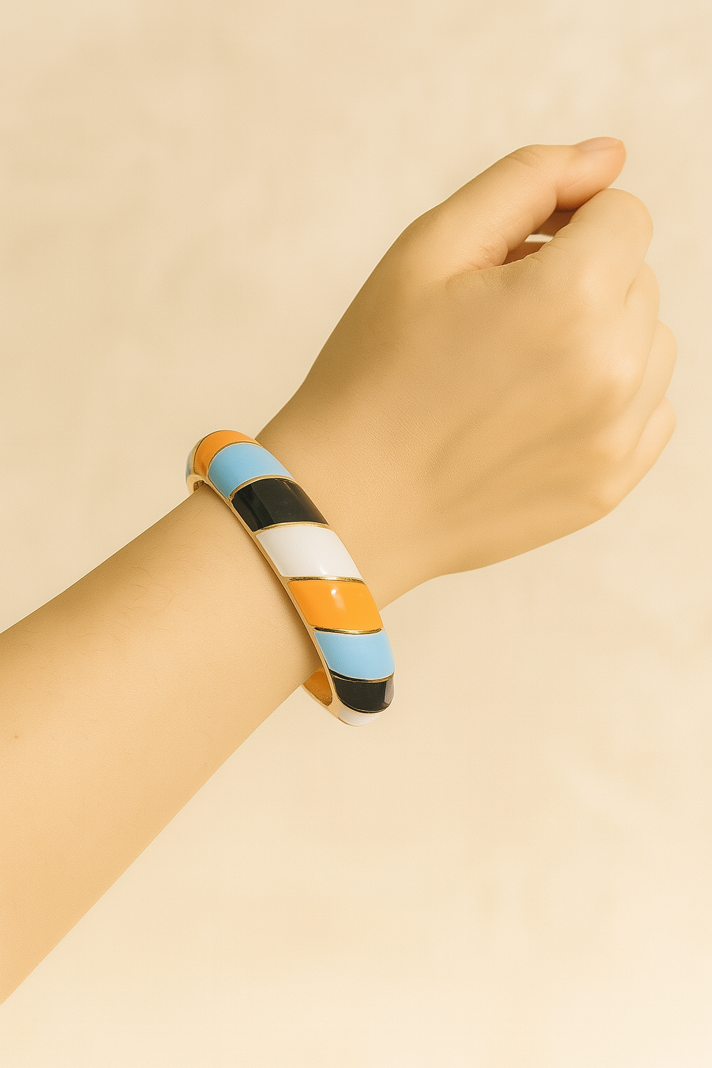 Spiral multicolour enamelled bangle jewellerylovers