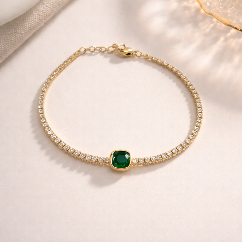Green stone crystal bracelet