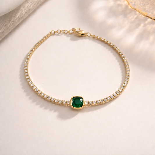 Green stone crystal bracelet