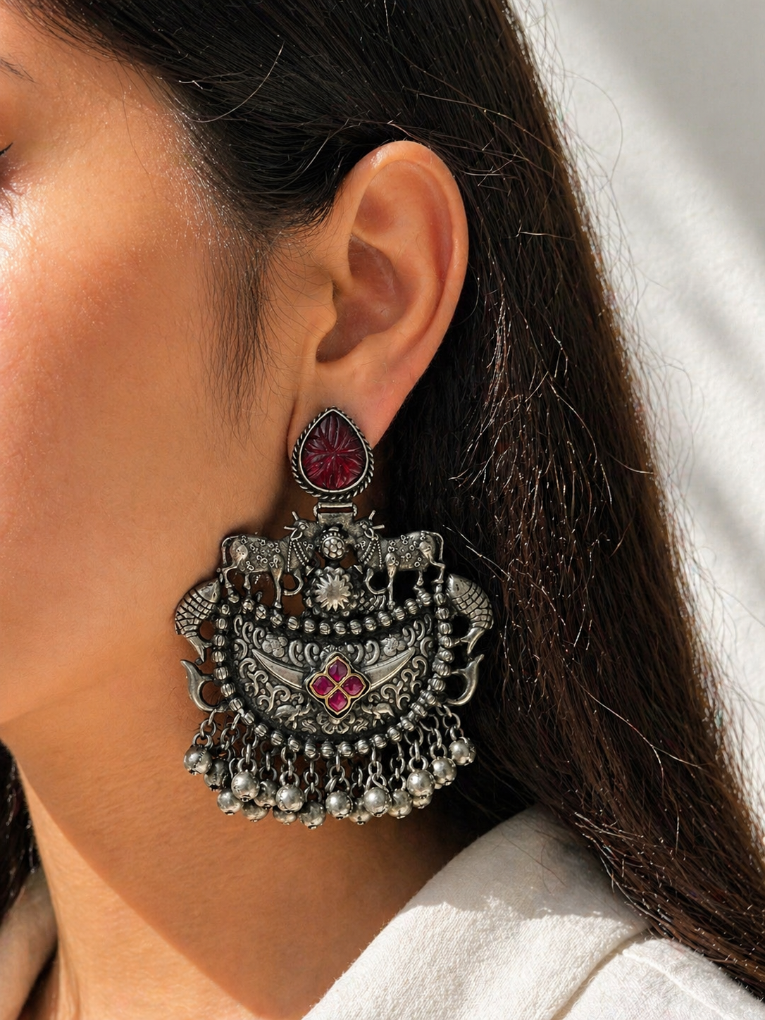vintage kashmiri silver jhumka jewellerylovers