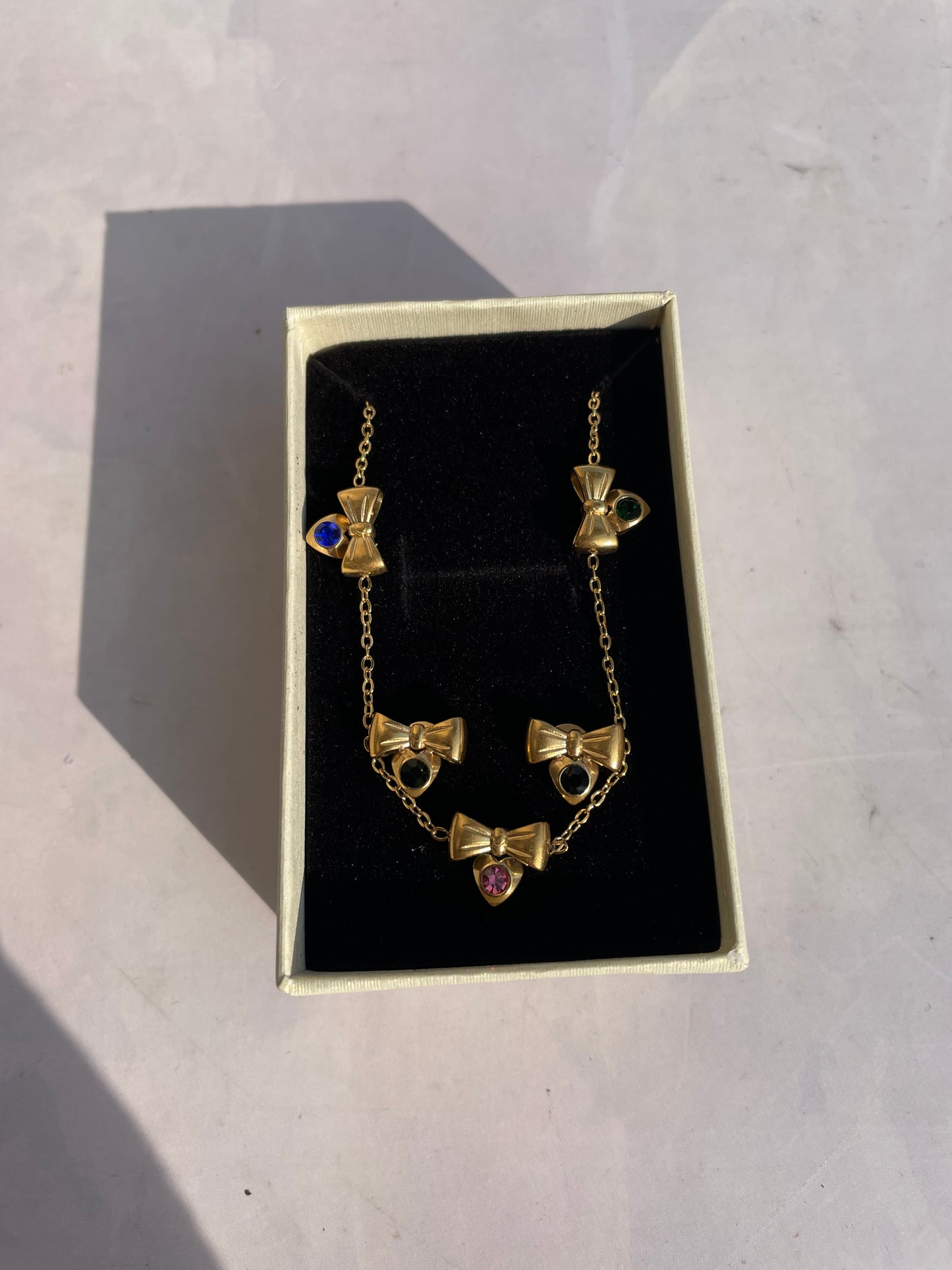 Premium Bow necklace with earrings set