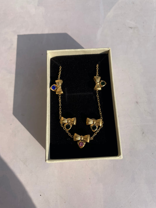 Premium Bow necklace with earrings set