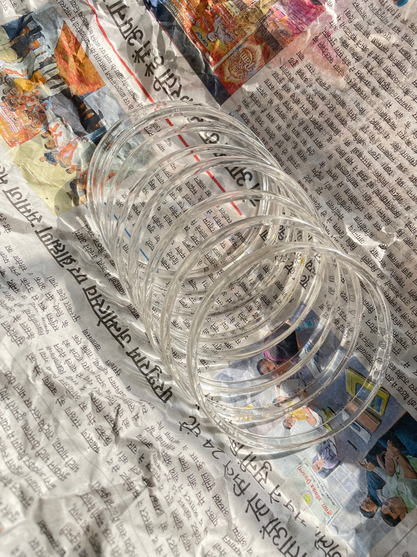 Jelly glass bangles set of 8 bangles crystal white shade jewellerylovers