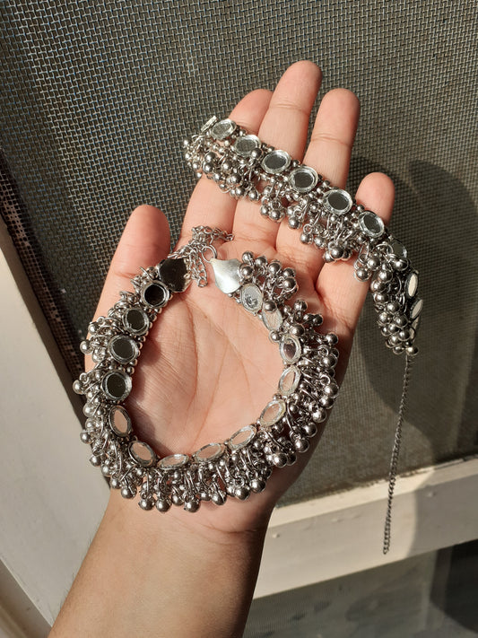 Mirror anklets silver