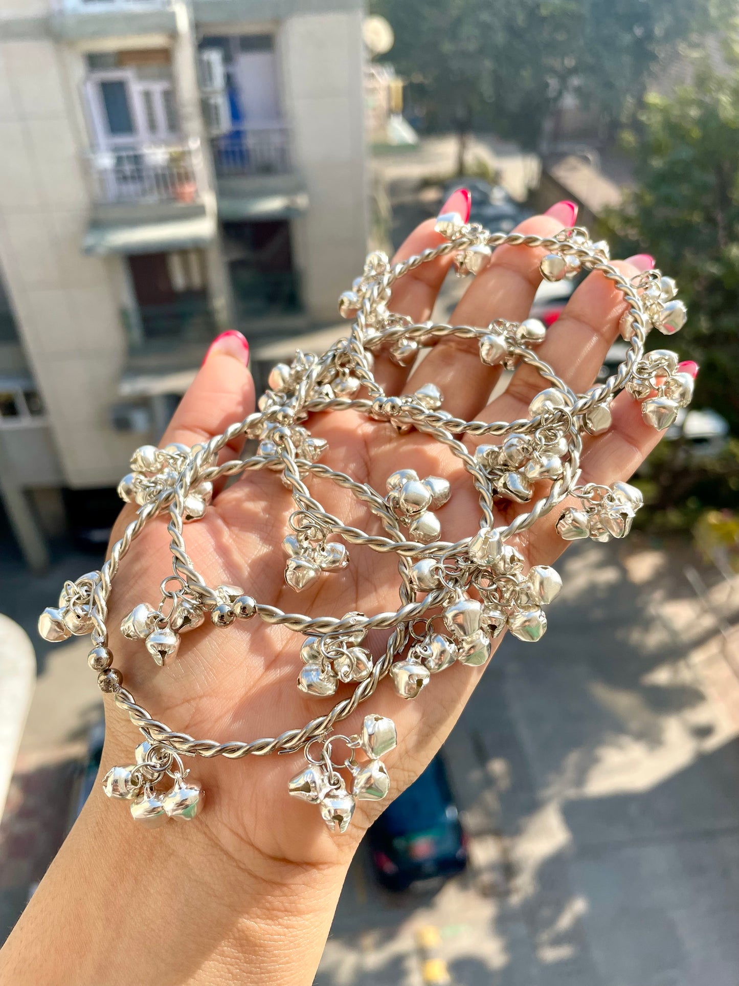 Silver kashmiri ghungroo Bangles