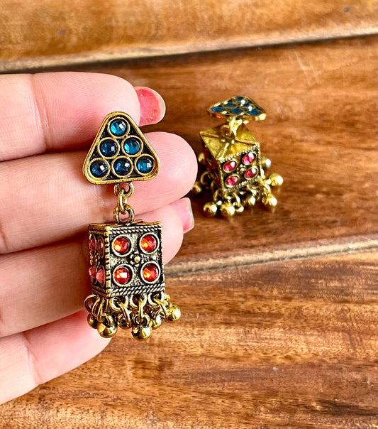 Mini multicolour Afghani jhumka