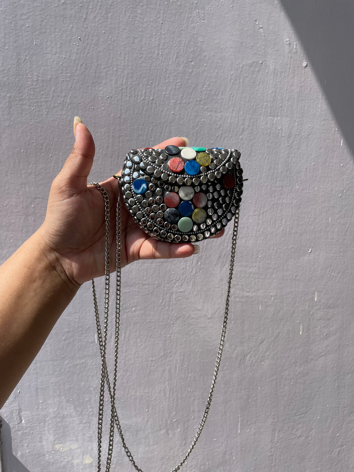 Mini Brass Sling Bag jewellerylovers