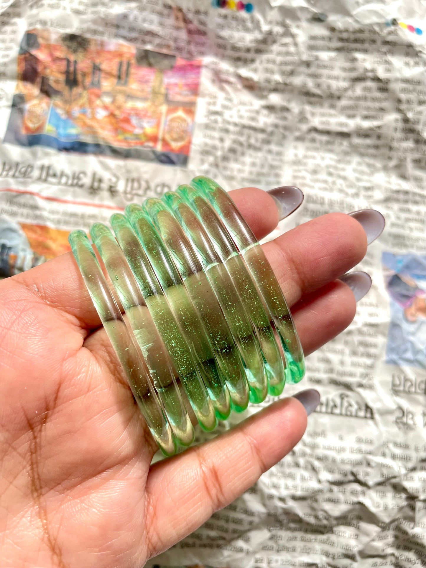 Jelly glass bangles set of 8 bangles jewellerylovers