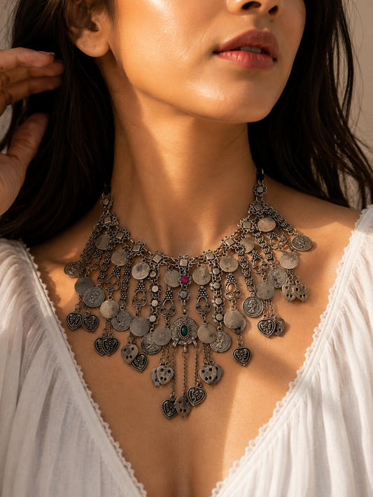 Silver choker necklace jewellerylovers