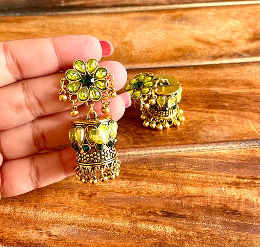 Flower beaded jhumka