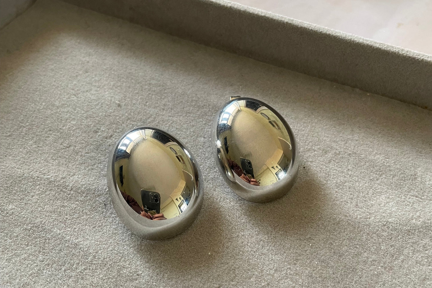Silver ball earrings