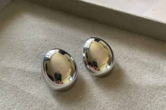 Silver ball earrings