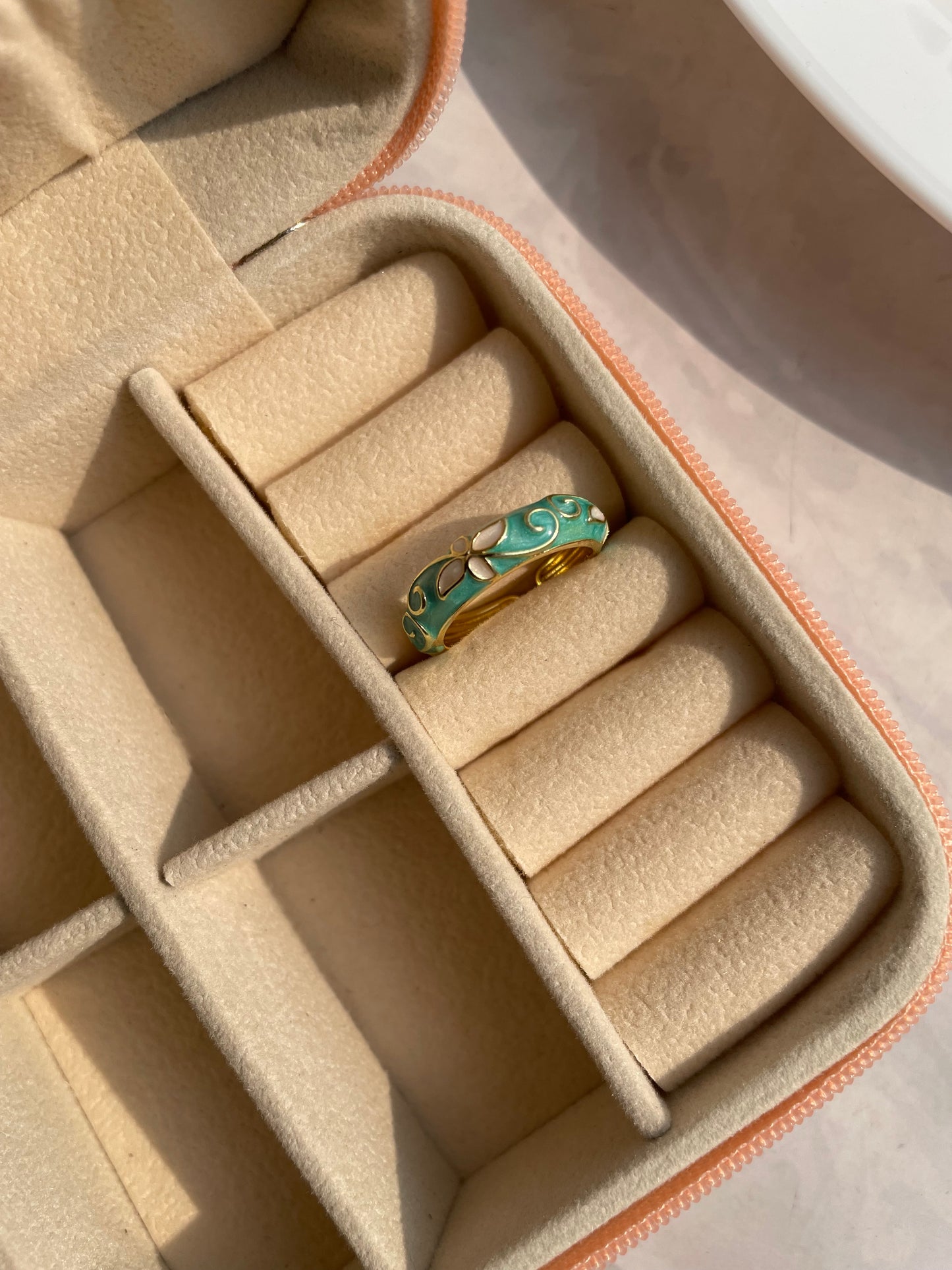 Adjustable enamel crystal anti tarnished ring jewellerylovers