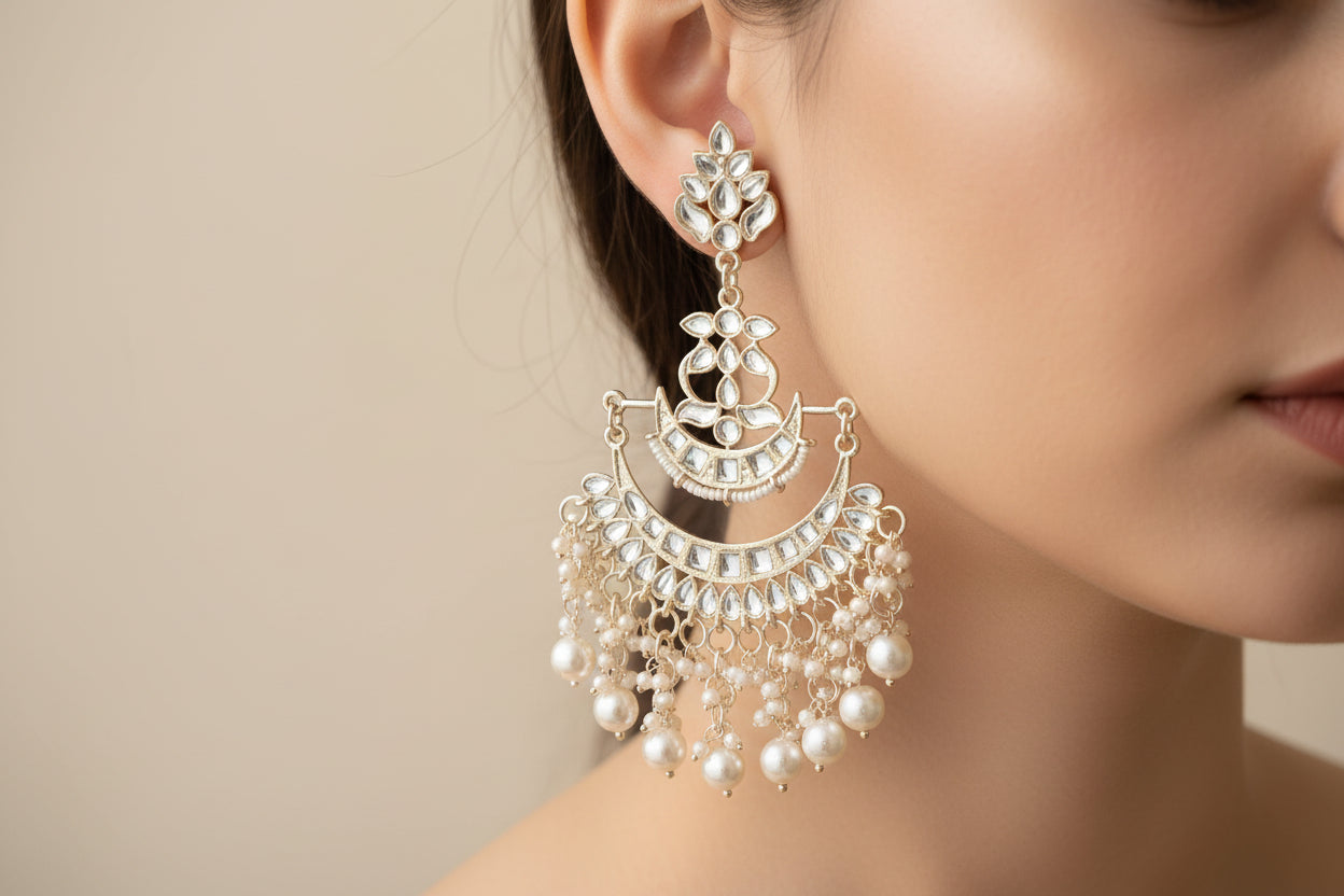 Kundan earrings jewellerylovers