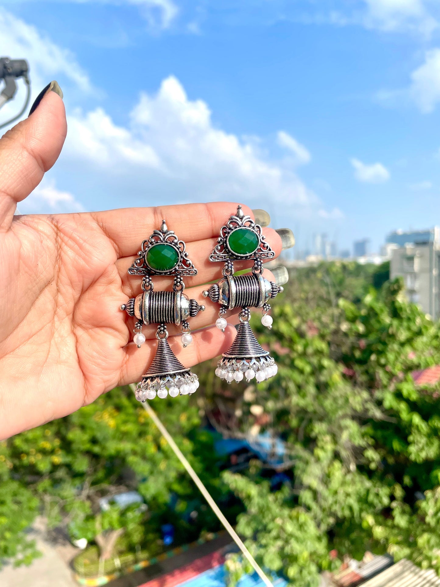 Beaded Silver Earrings jewellerylovers