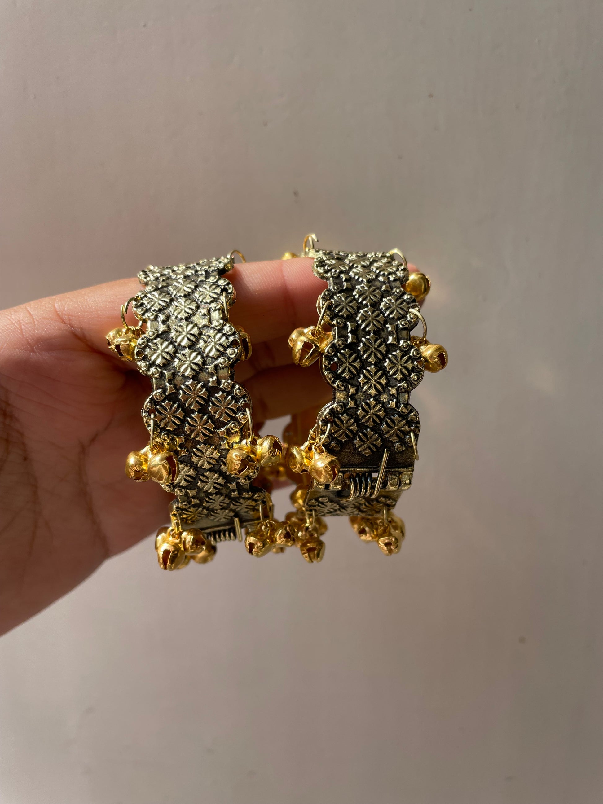 Openable silver ghungroo bangles (pair) jewellerylovers