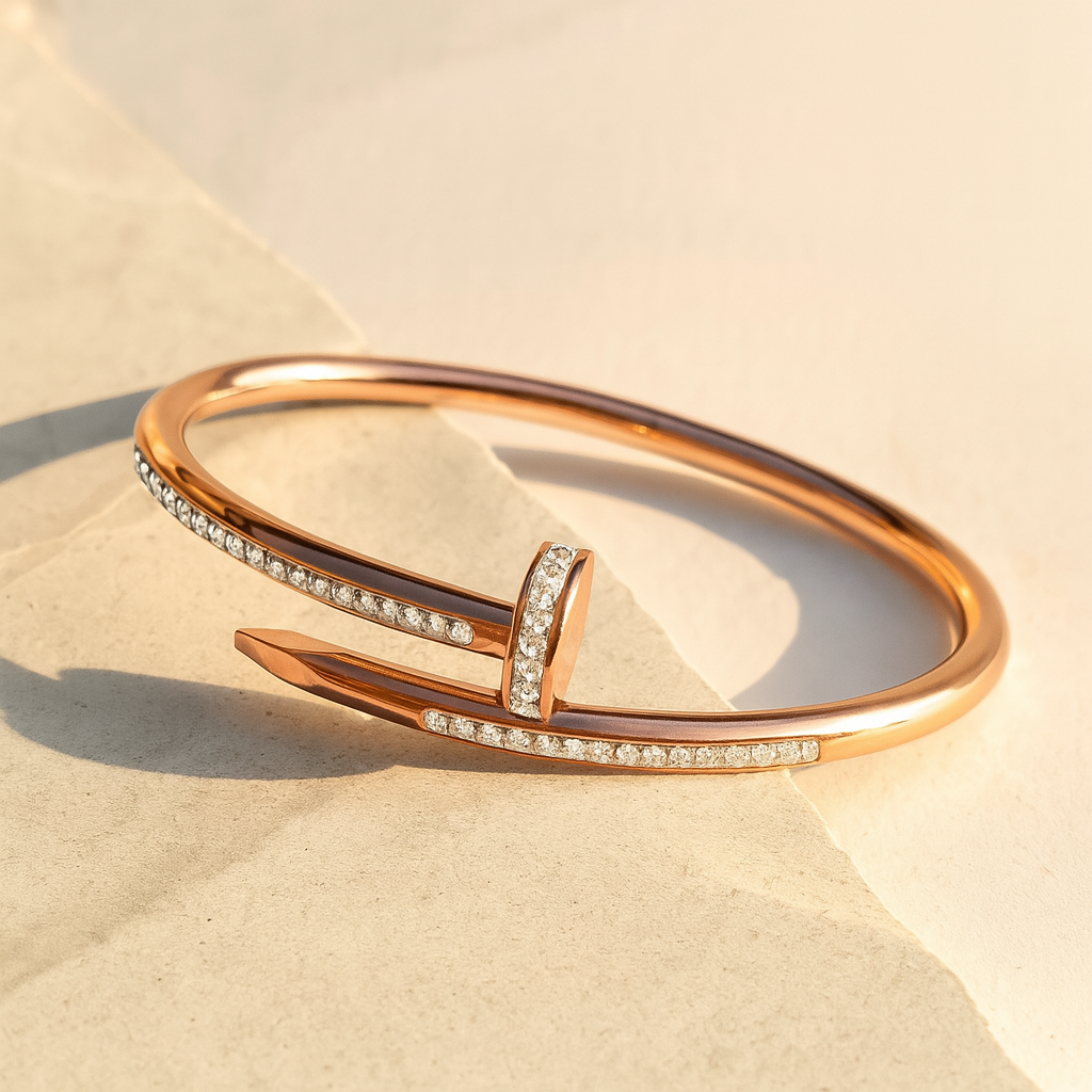 Diamond studded nail bangle | Bangle by Jewellery Lovers jewellerylovers