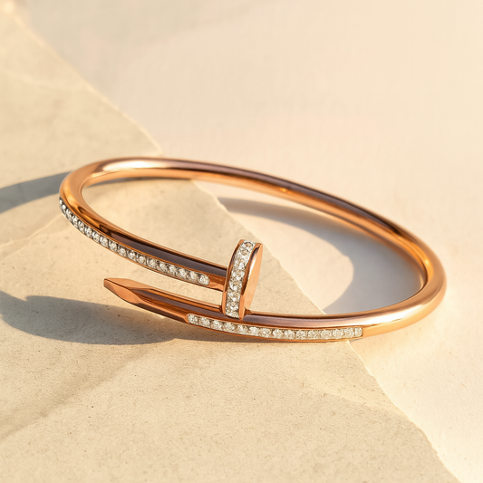 Diamond studded nail bangle | Bangle by Jewellery Lovers jewellerylovers