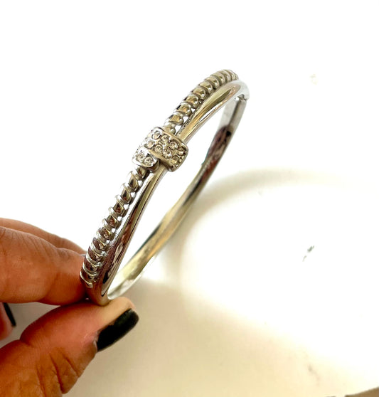 Silver beaded bangle