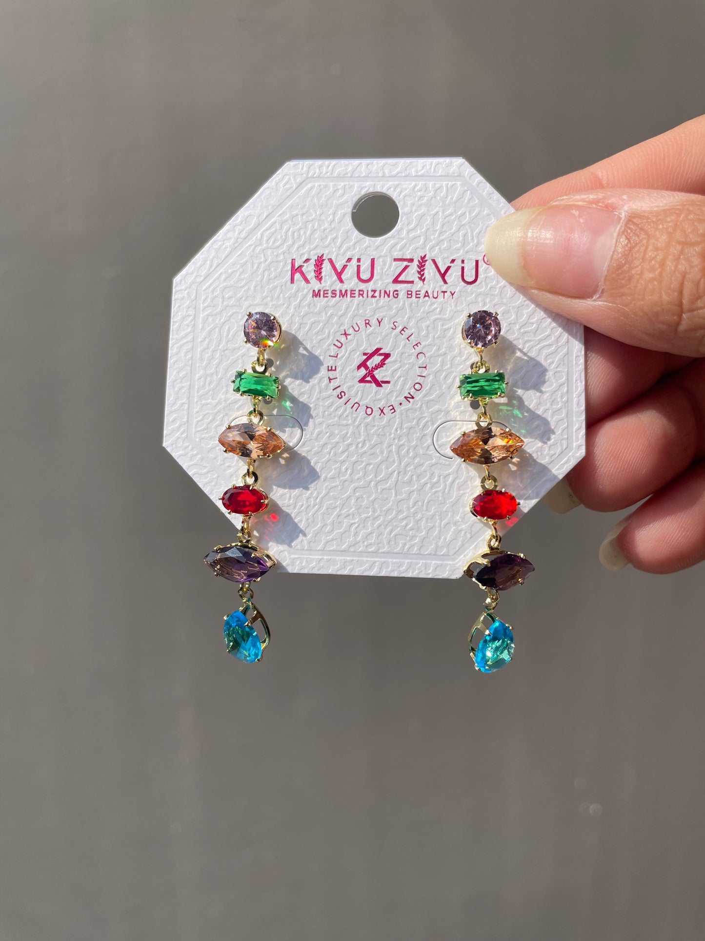 Crystal multicolour premium anti tarnished earrings jewellerylovers