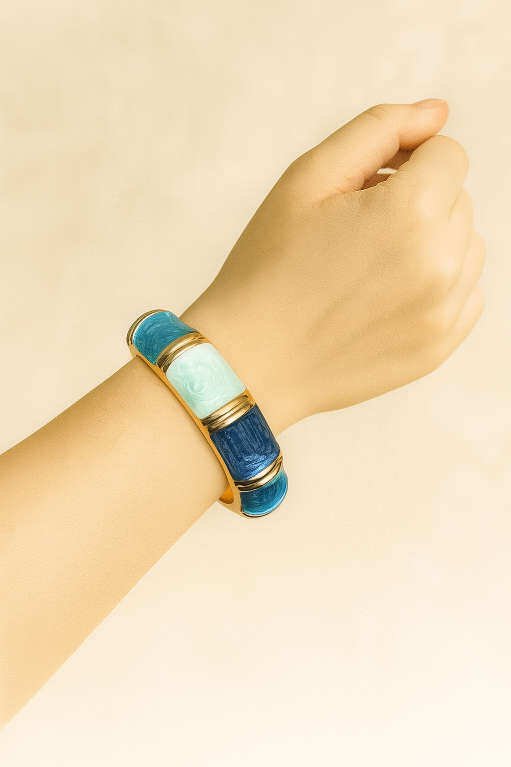 Blue and light blue thick enamel bangle jewellerylovers